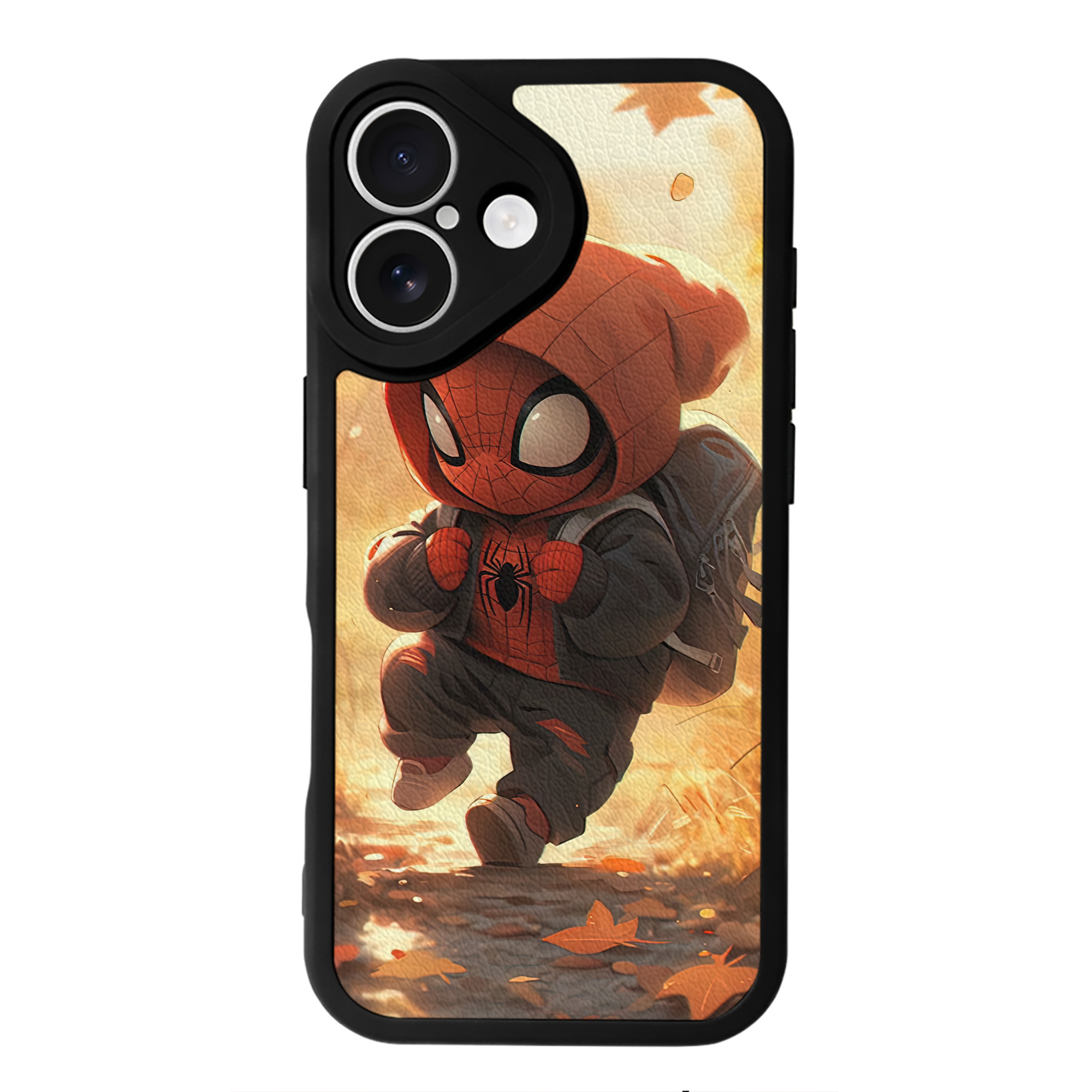 （画像用） Spider Man スパイダーマン 【iPhone 16シリーズ対応】シリコンスマホケース（レザー調） 材質：シリコン